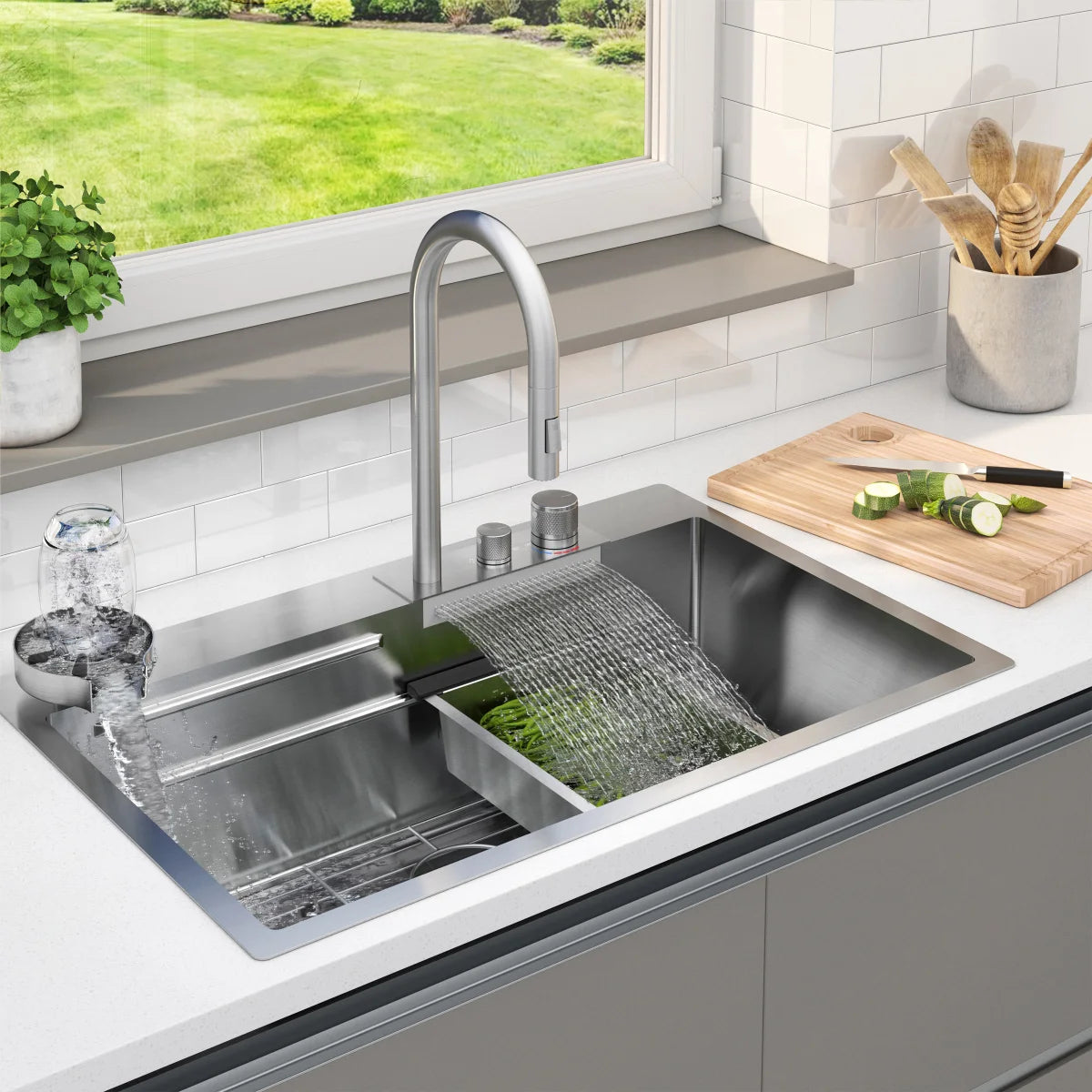 Artika NeoFlow Stainless Steel Single Bowl Kitchen Sink Workstation