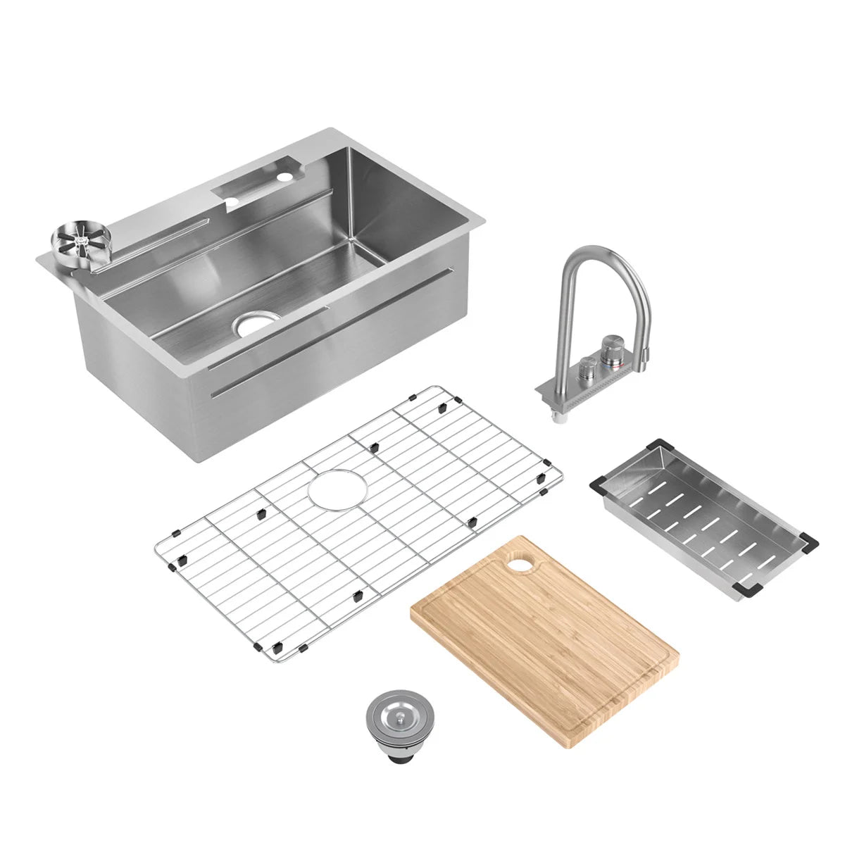 Artika NeoFlow Stainless Steel Single Bowl Kitchen Sink Workstation