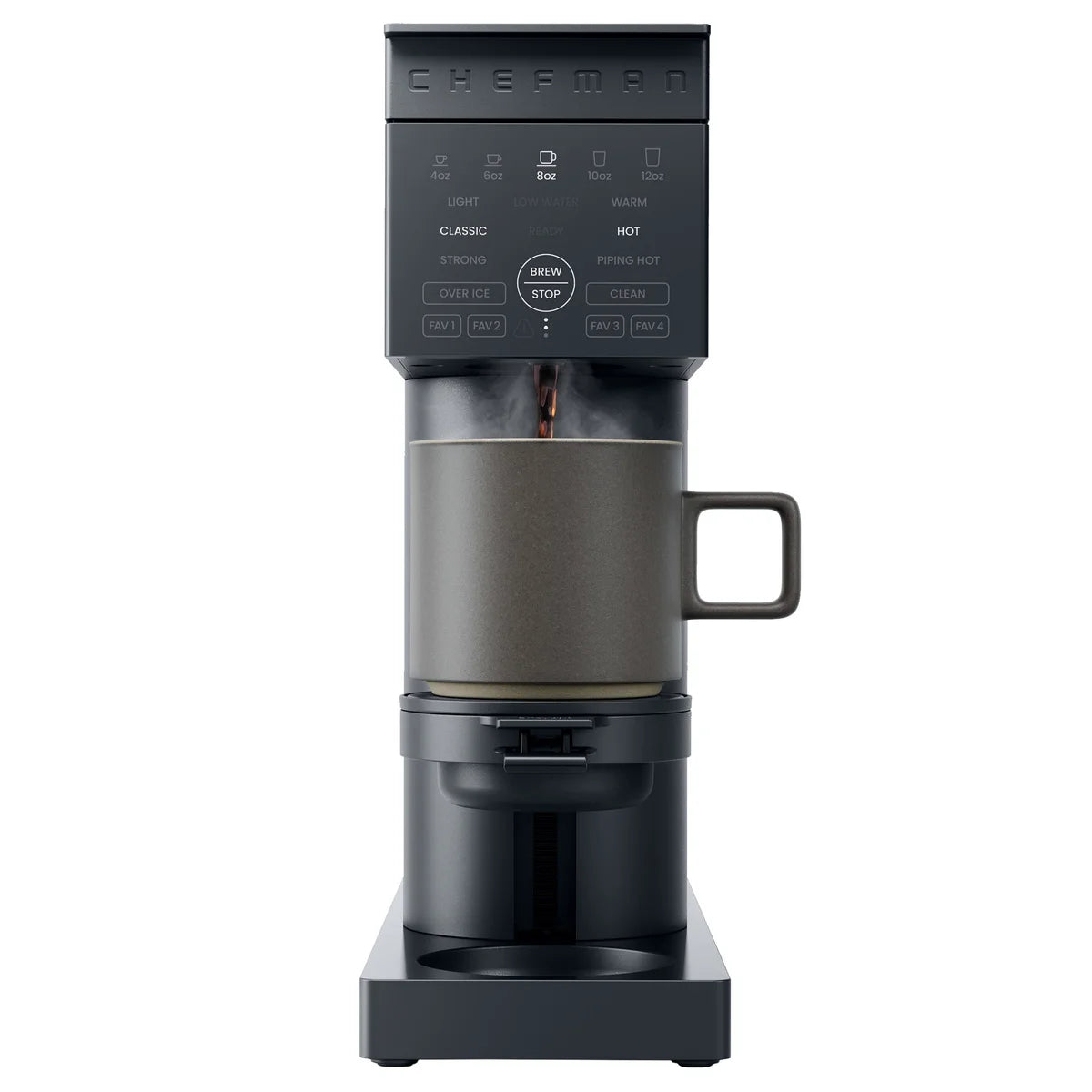 Chefman Caffeinator Single Serve Coffee Machine, Ground and K-Cup Compatible, Iced Coffee Function