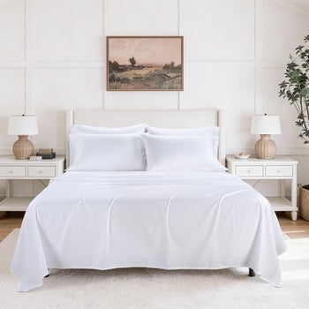 Hotel Signature Cotton Sateen Sheet Set, Queen, 6-Piece