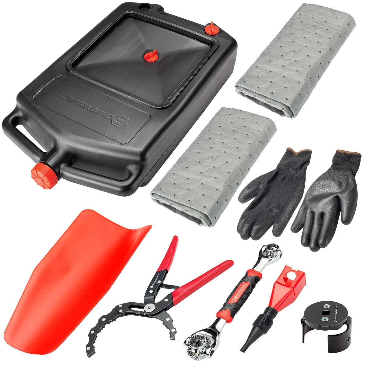 Powerbuilt Oil Change Tool Kit with 8 L Drain Pan