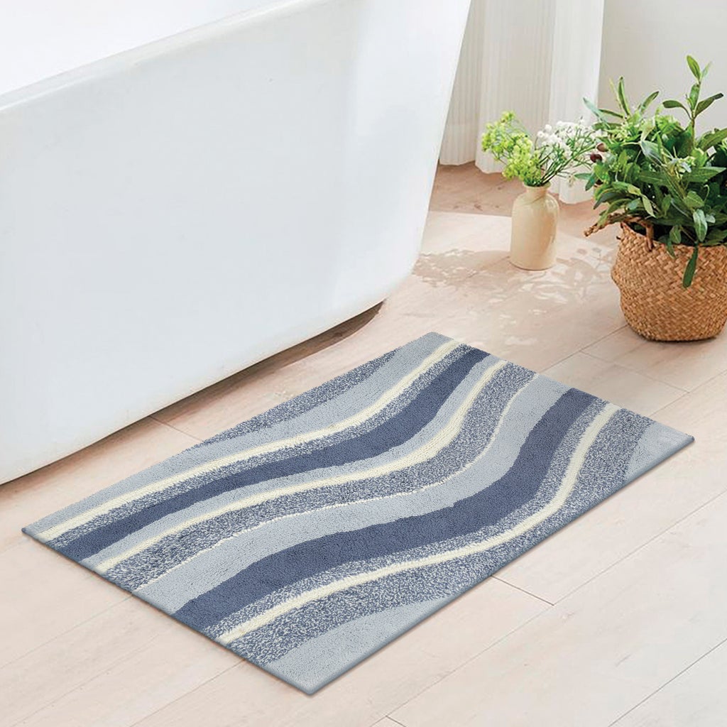 Mineral Springs - Cotton bath mat with swirling pattern