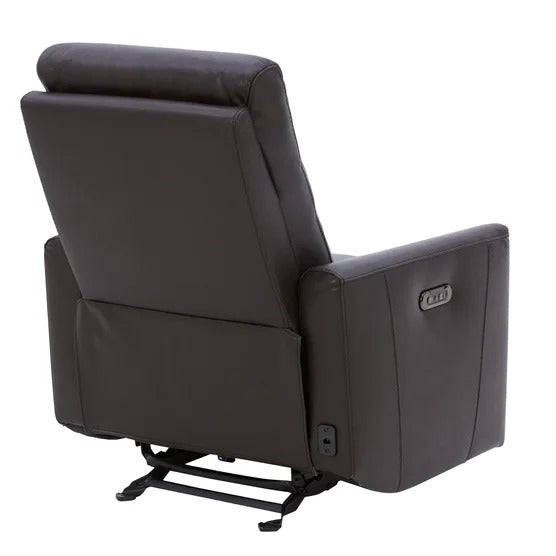 Gilman Creek Top‑grain Leather Power Glider Recliner, Dark Brown