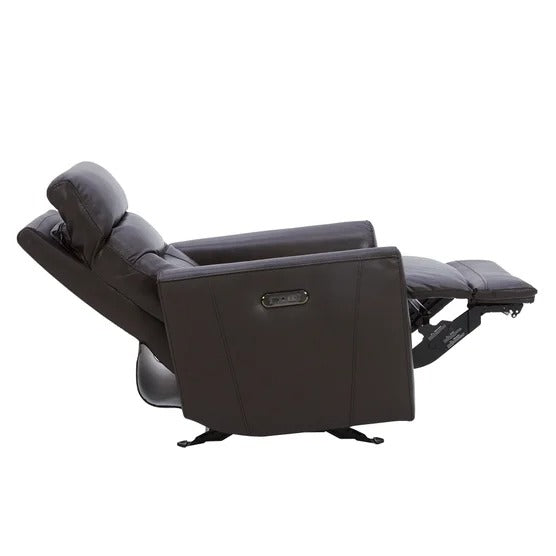 Gilman Creek Top‑grain Leather Power Glider Recliner, Dark Brown