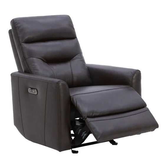 Gilman Creek Top‑grain Leather Power Glider Recliner, Dark Brown