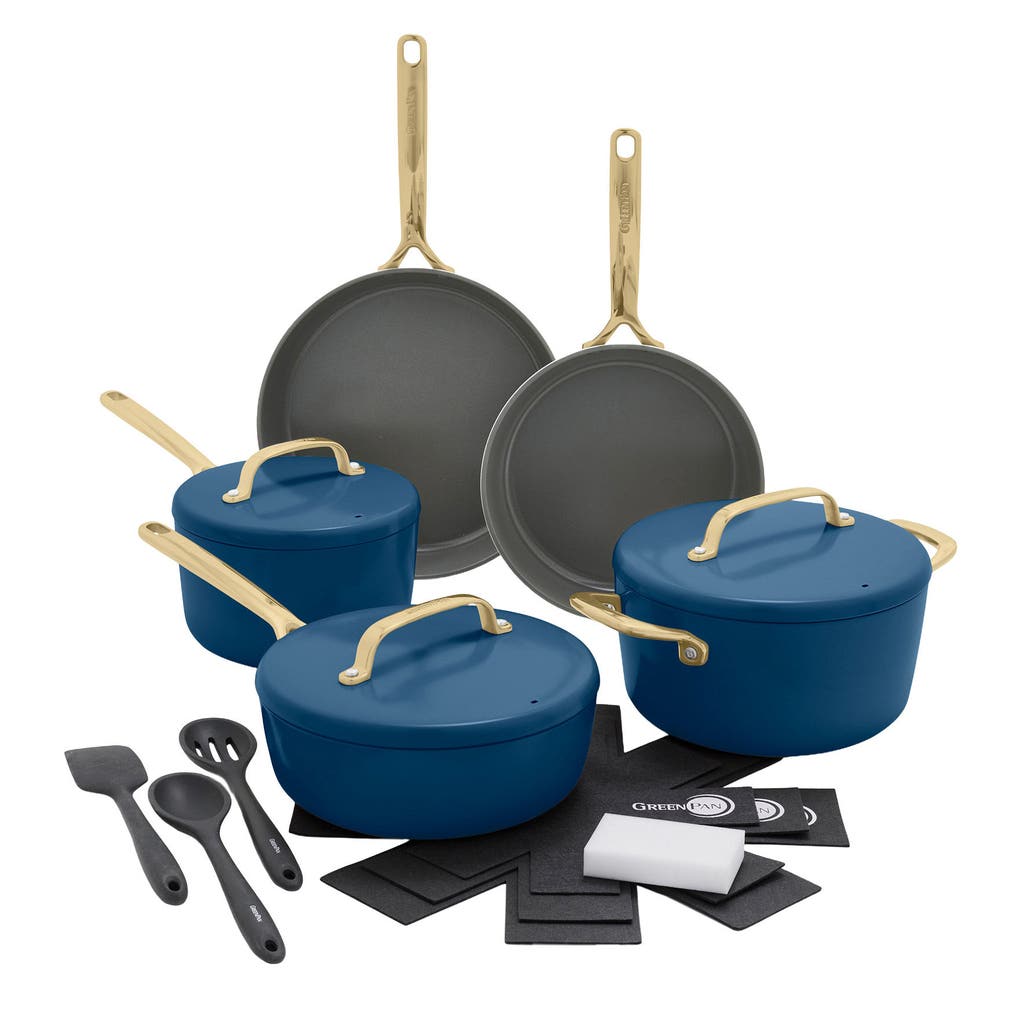 GreenPan GP5 Ceramic Non-Stick Cookware set with Gold Handles, 15-pieces