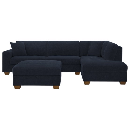 Thomasville Miles 3-piece Right-facing Fabric Sectional with Storage Ottoman
