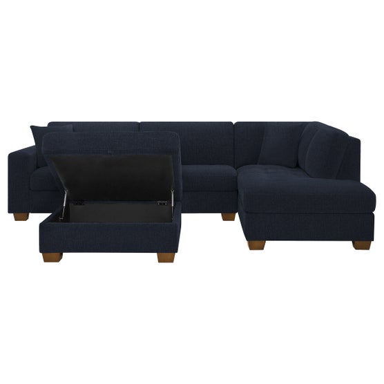 Thomasville Miles 3-piece Right-facing Fabric Sectional with Storage Ottoman
