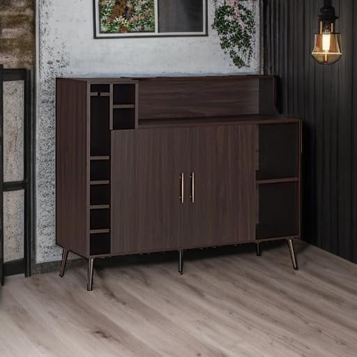 Furniture of America Reid Modern Wood Multi-Storage Buffet in Wenge Brown