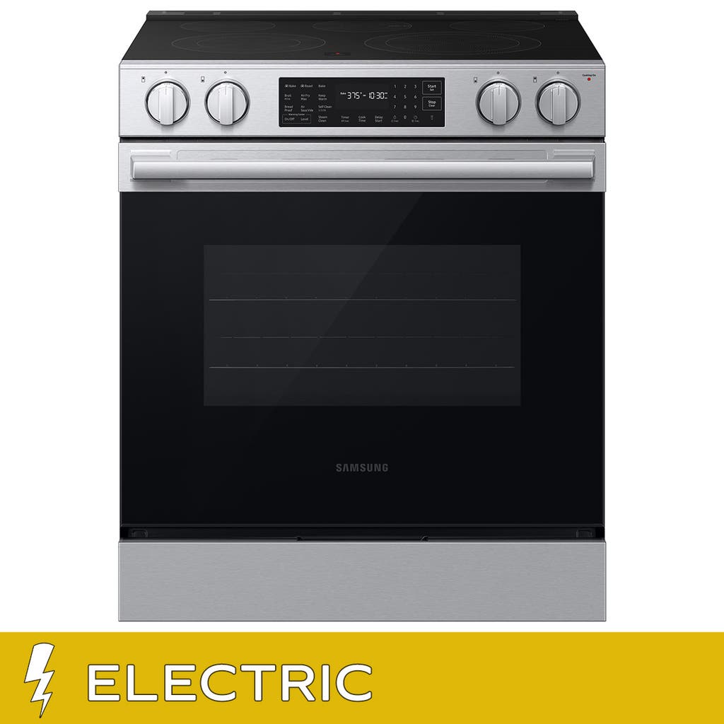 Samsung 80 Series 30 in. 6.3 cu ft. Stainless Steel Electric Slide-in Range with Air Fry and True Convection