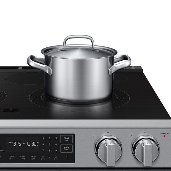 Samsung 80 Series 30 in. 6.3 cu ft. Stainless Steel Electric Slide-in Range with Air Fry and True Convection