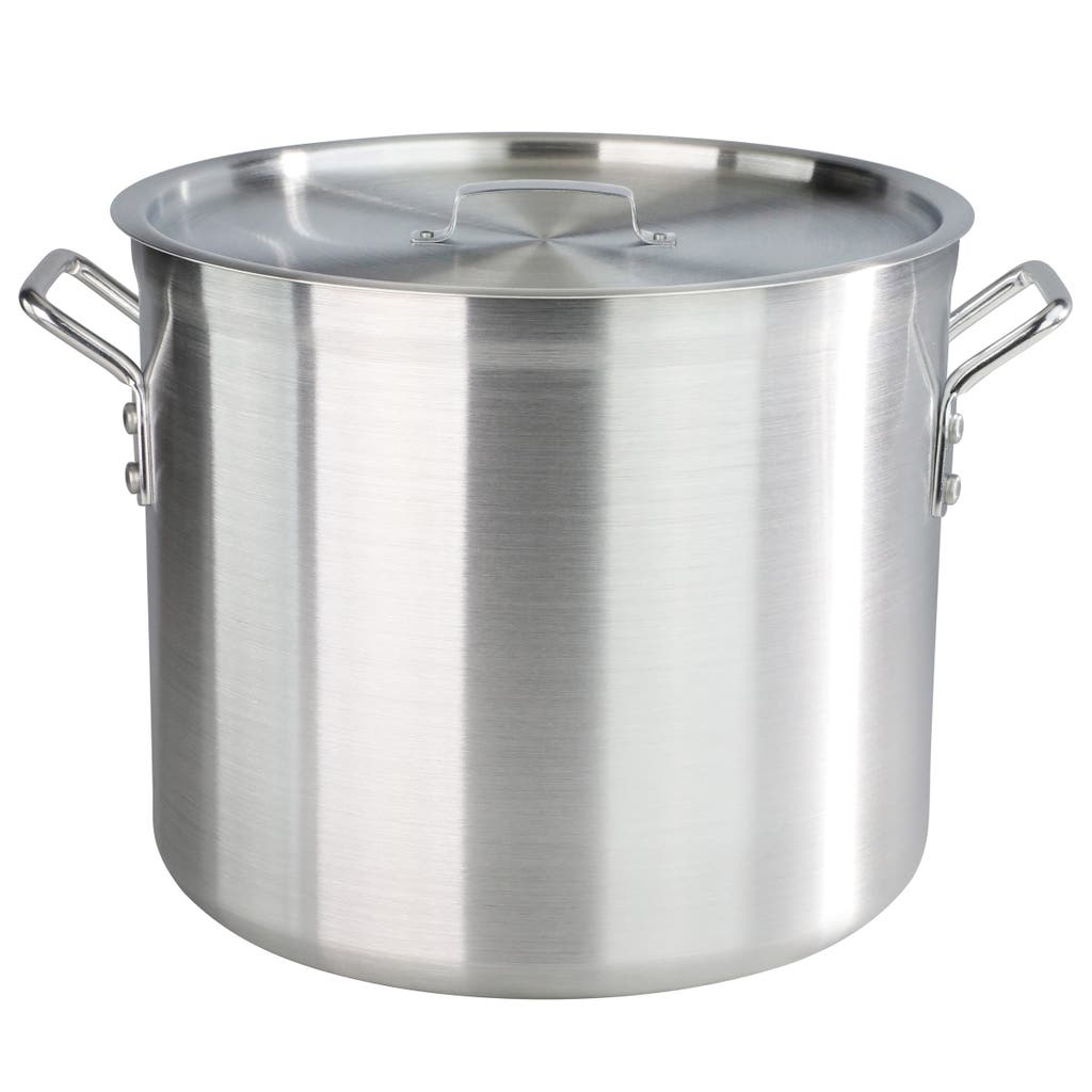 New Star Foodservice Aluminum Stock Pot with Lid, 22.7 L (24 qt.)
