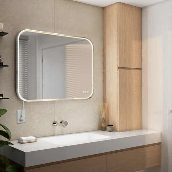 Artika Royce 24 in. x 32 in. LED Wall Mirror with Integrated Defogger