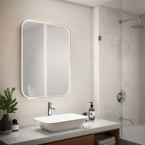 Artika Royce 24 in. x 32 in. LED Wall Mirror with Integrated Defogger
