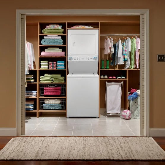 Frigidaire 27 in. White Electric 4.5 cu. ft. IEC Washer and 5.5 cu. ft. Dryer Laundry Centre