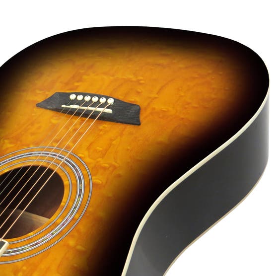 Washburn - Retro Tobacco Color Curly Maple Veneer Acoustic Guitar Set