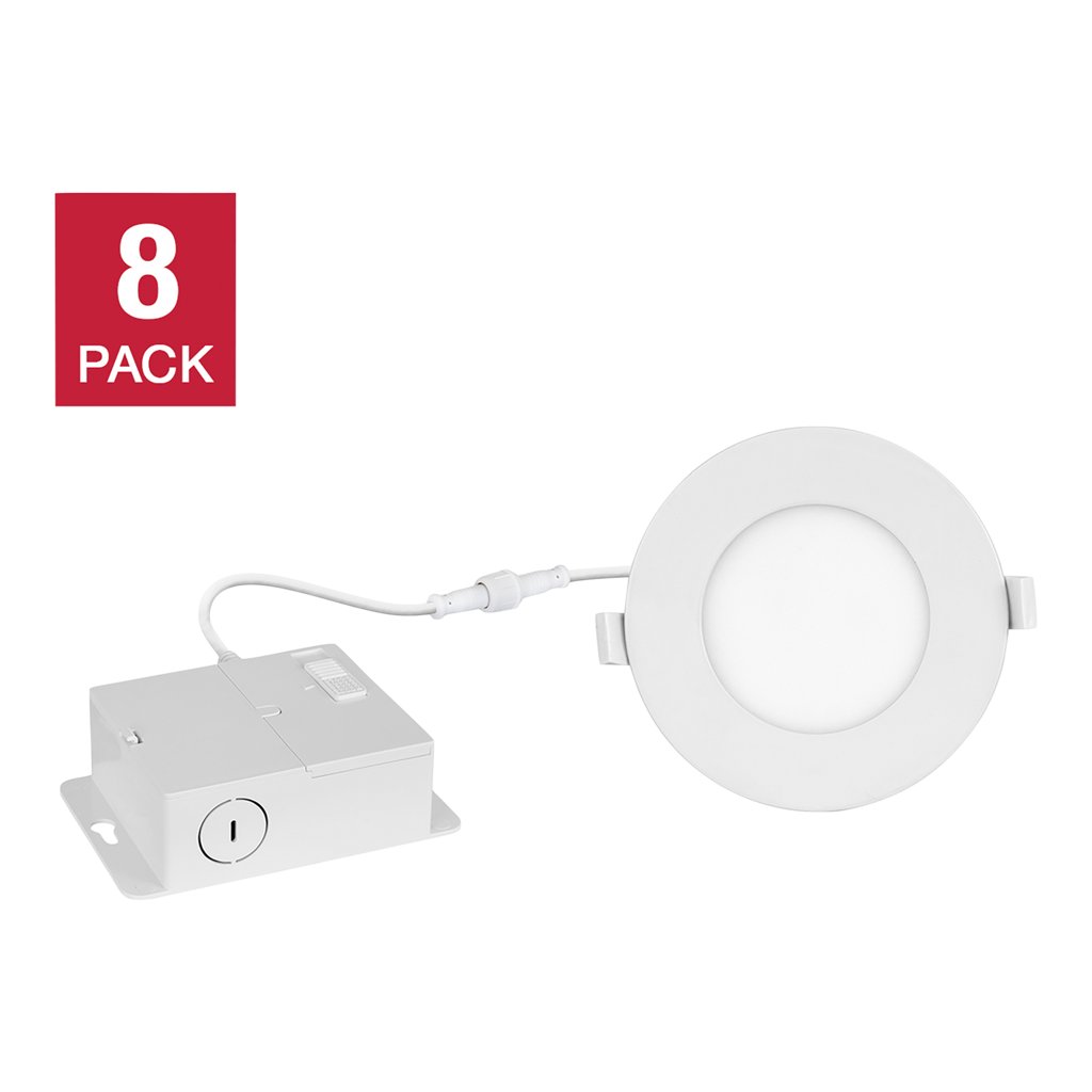 Luminus 4-in. 5CCT Recessed Panel Light Kit 8-pack