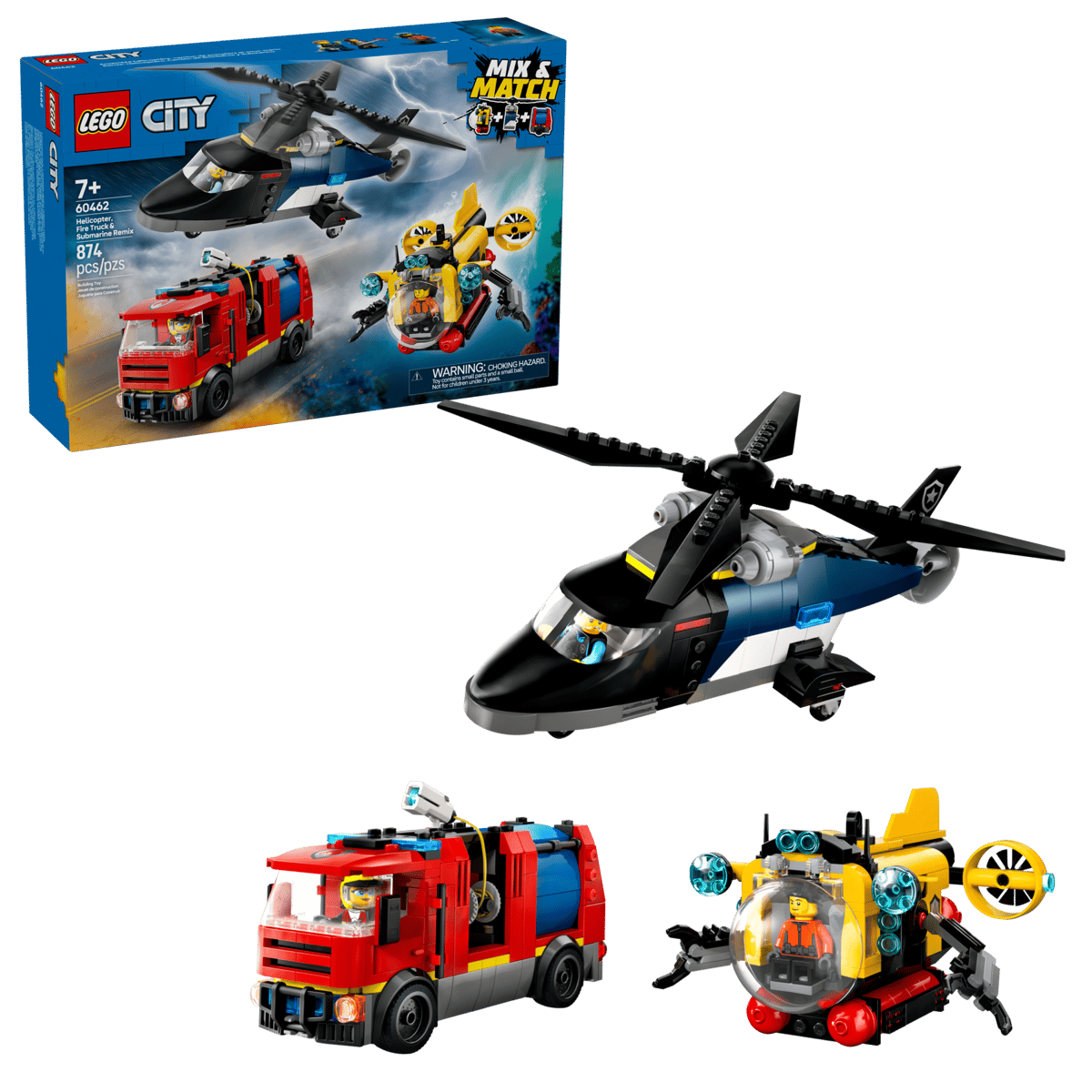LEGO 60462 CITY HELICOPTER FIRE TRUCK AND SUBMARINE