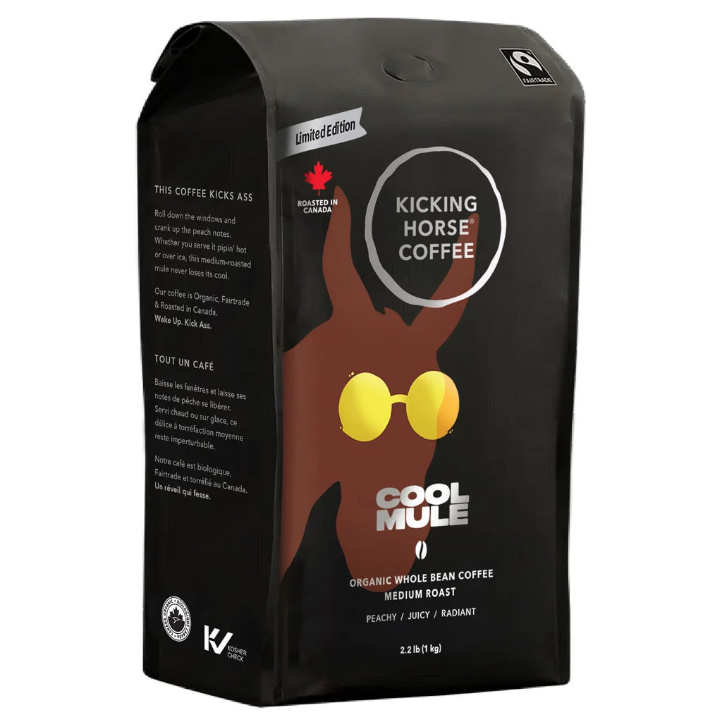 Kicking Horse Coffee, Cool Mule Blend, Organic Whole Bean, Medium Roast, 1 kg
