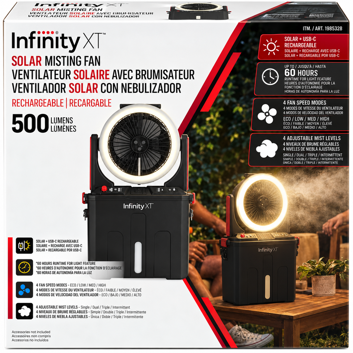 Infinity X1 Solar Misting Fan