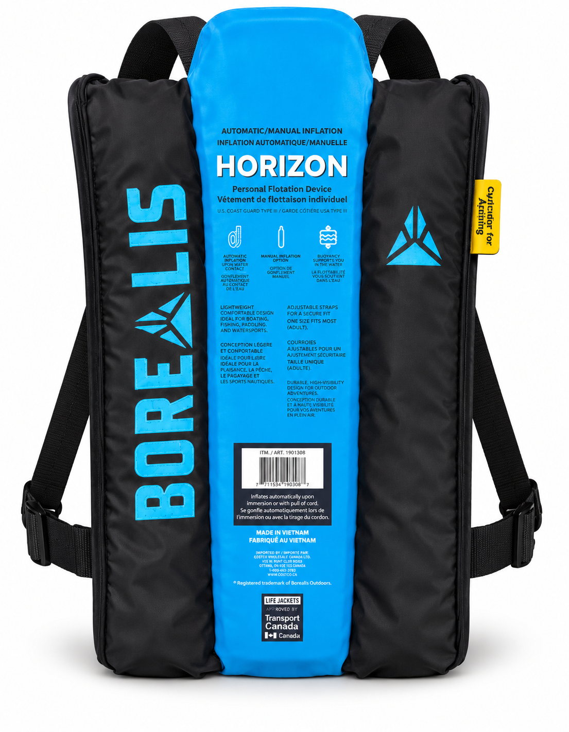 BOREALIS INFLATABLE PFD VEST AUTOMATIC & MANUAL