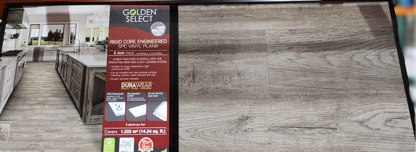 GOLDEN SELECT SPC VINYL FLOORING ROCKWOOD (Price per 2.649 sq ft)