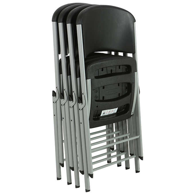 Lifetime Commercial Folding Chairs, Black, 4-pack