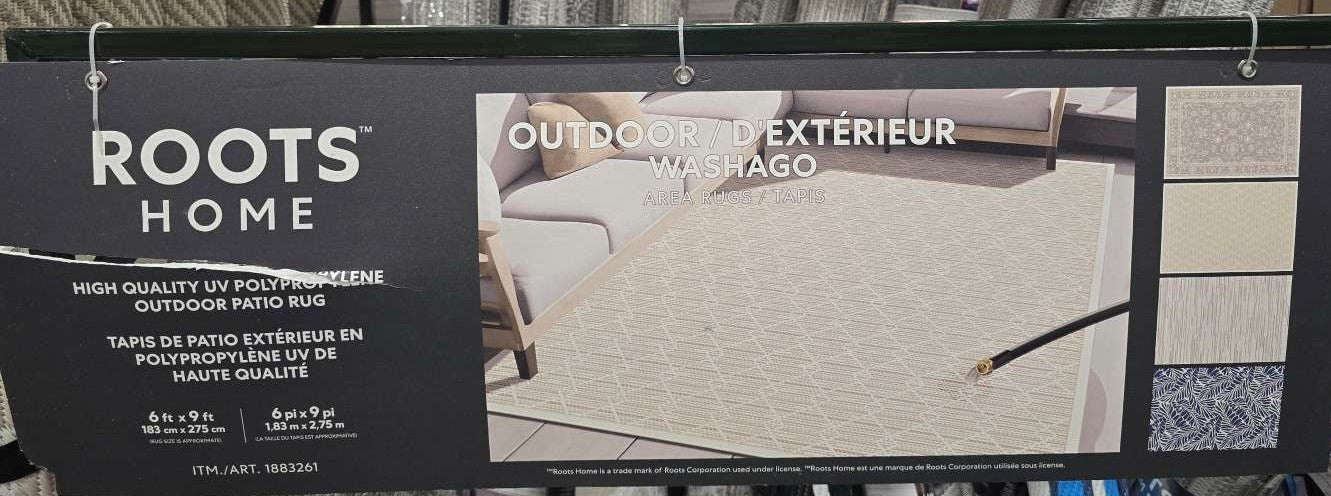 ROOTS HOME WASHAGO OUTDOOR RUG 6 X 9