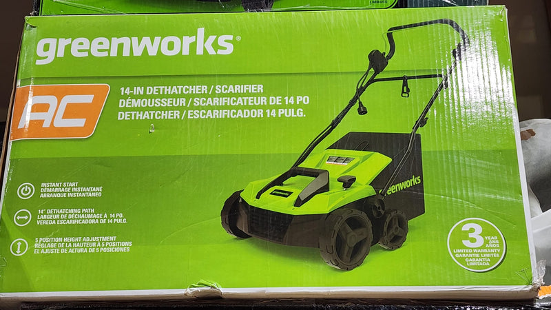 Greenworks 13A 14" Dethatcher and Scarifier