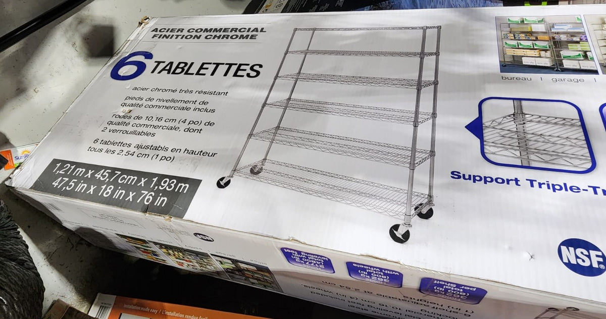 Six Tier Rack Seville Classics 6 Tier NSF Steel Wire Shelving Rack