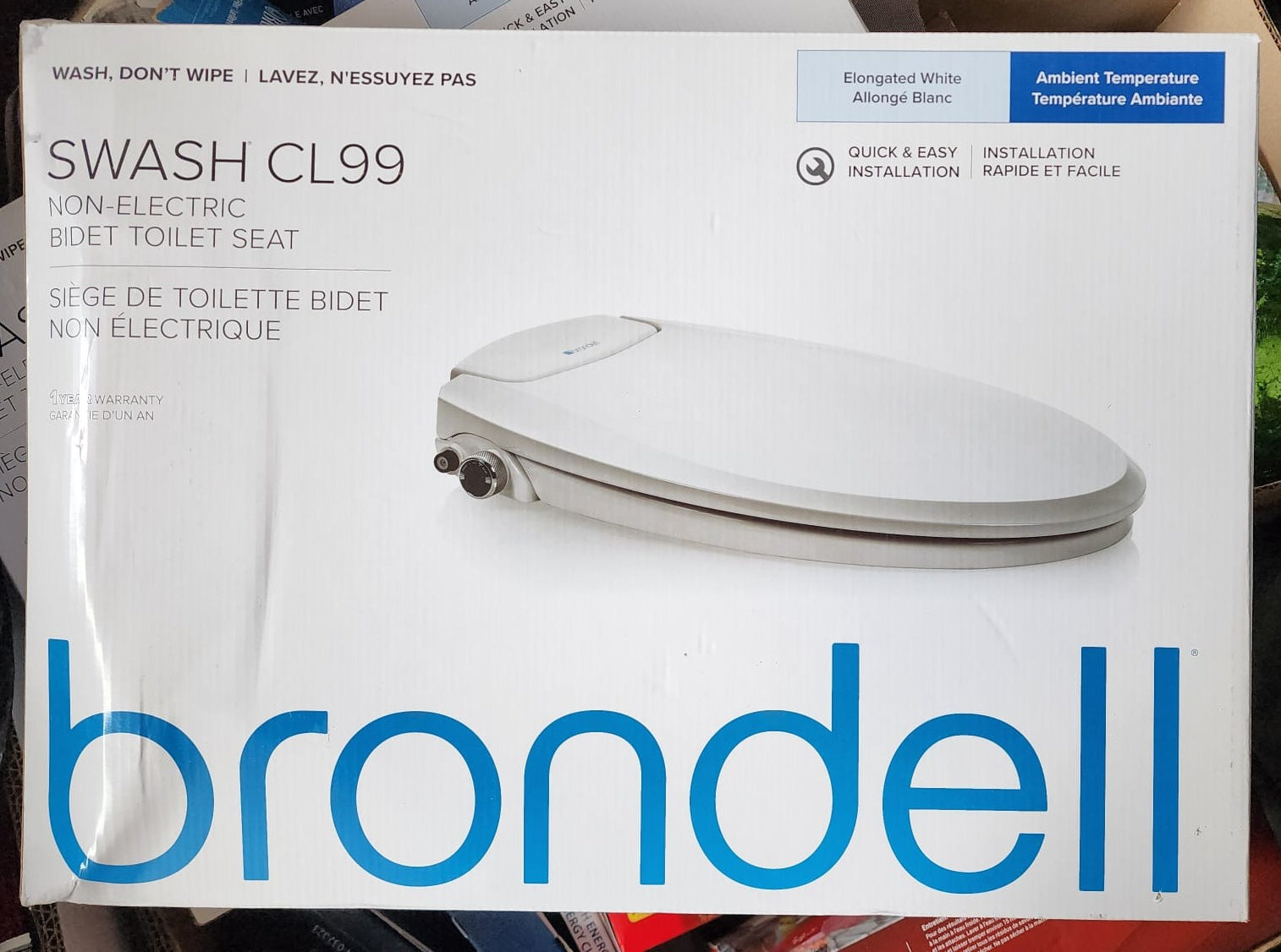 Brondell Swash CL99 Non-electric Bidet Toilet Seat