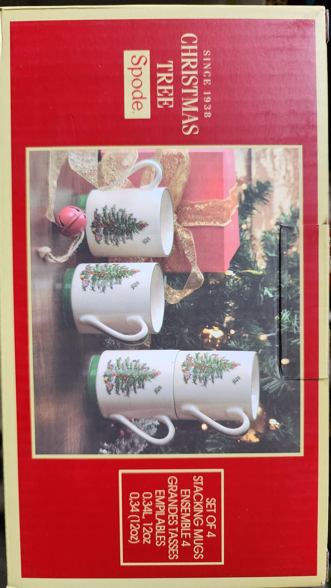 Spode Christmas Tree Collection, Stackable Mug Set, 4-piece