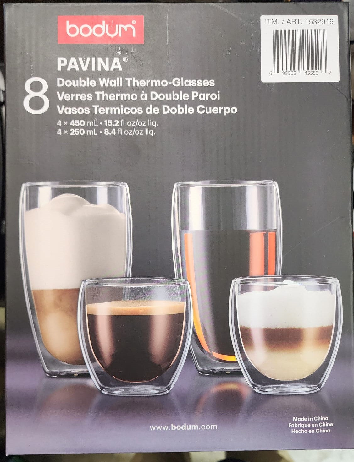 PAVINA DOUBLE WALL THERMO GLASSES 8PK
