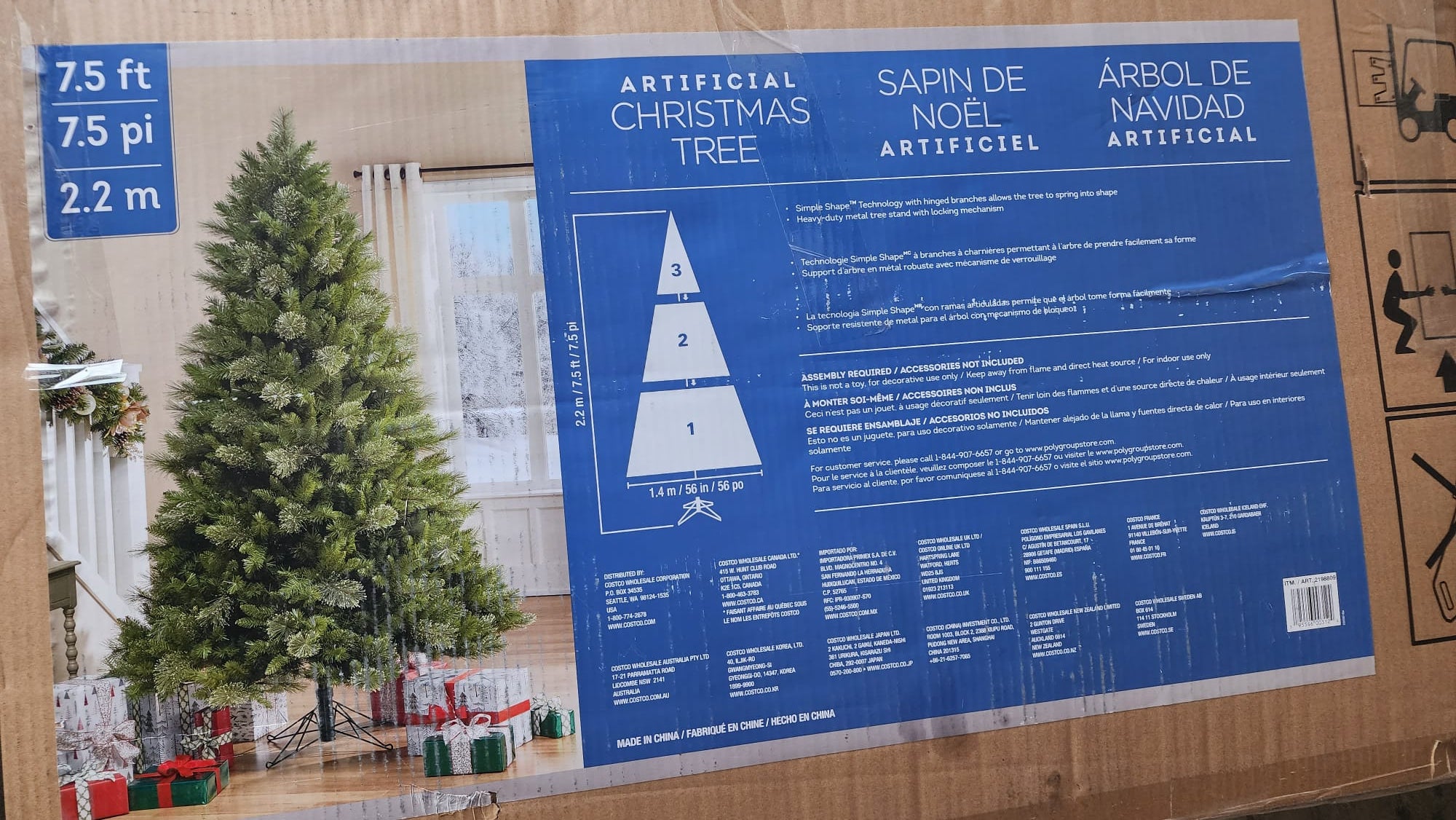 7.5 ft. Un-Lit Blue Bennington Christmas Tree