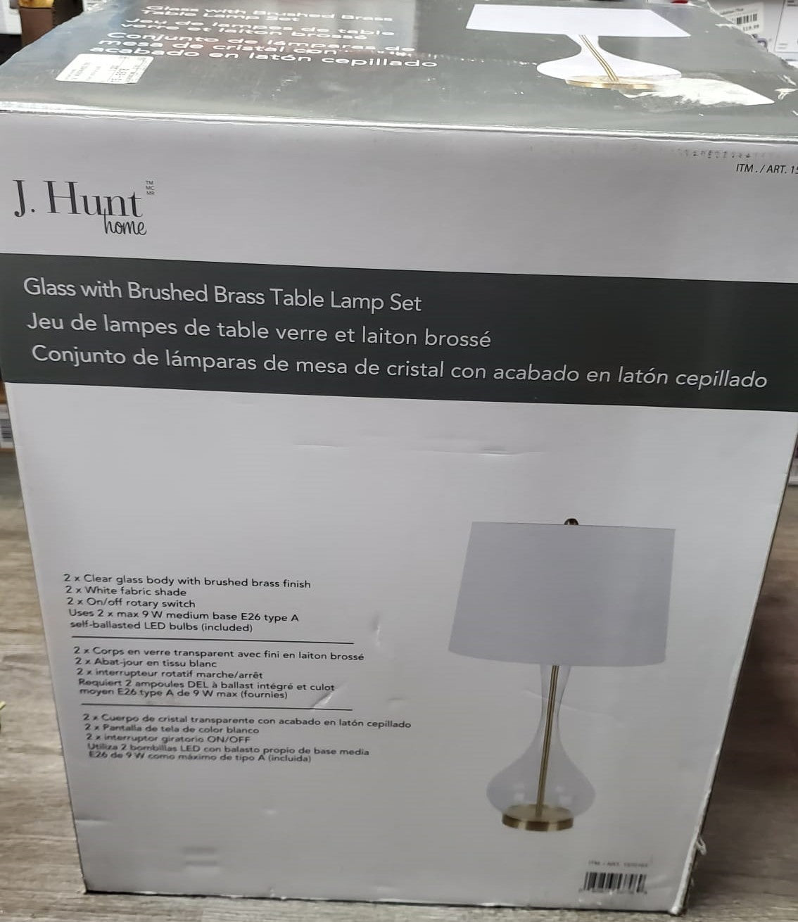 MODERN GLASS TABLE LAMP 2-PACK