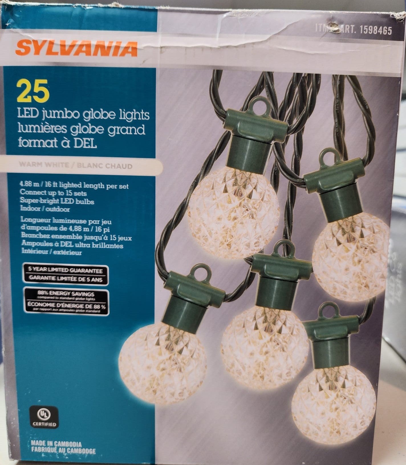 Sylvania Jumbo Globe LED Christmas Lights Item