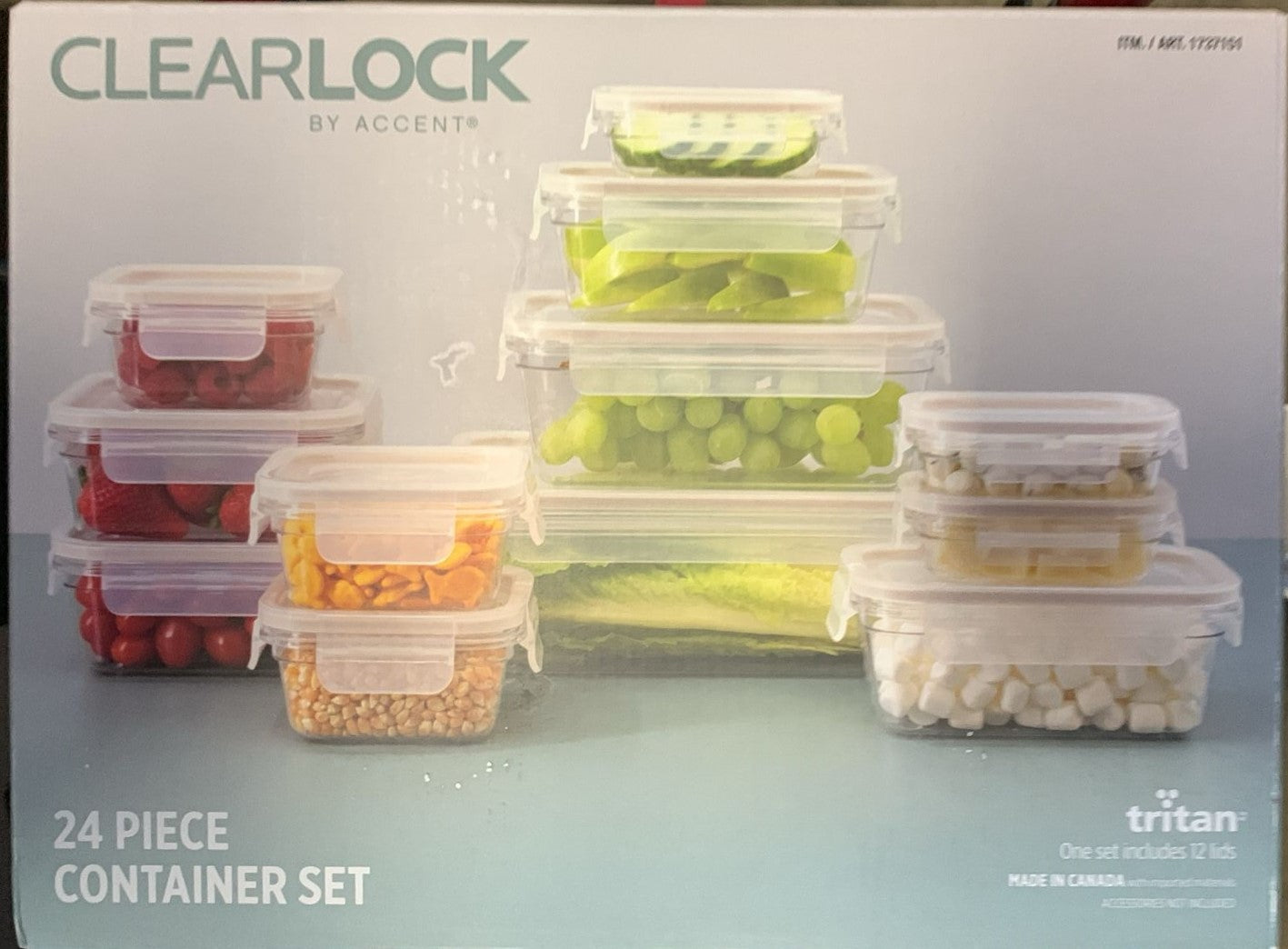 24PC Clearlock Plastic Food Storage Set