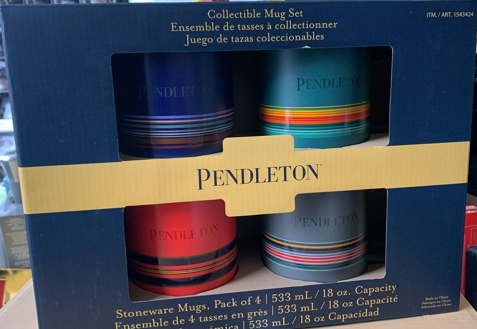 Pendleton 523ml (18oz) Collectable Mugs, 4-pack