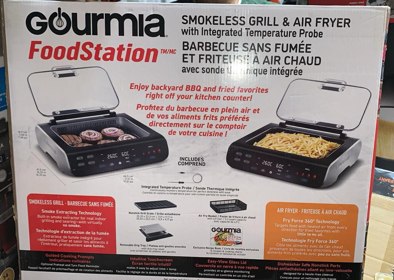 Gourmia FoodStation Smokeless Grill & Air Fryer
