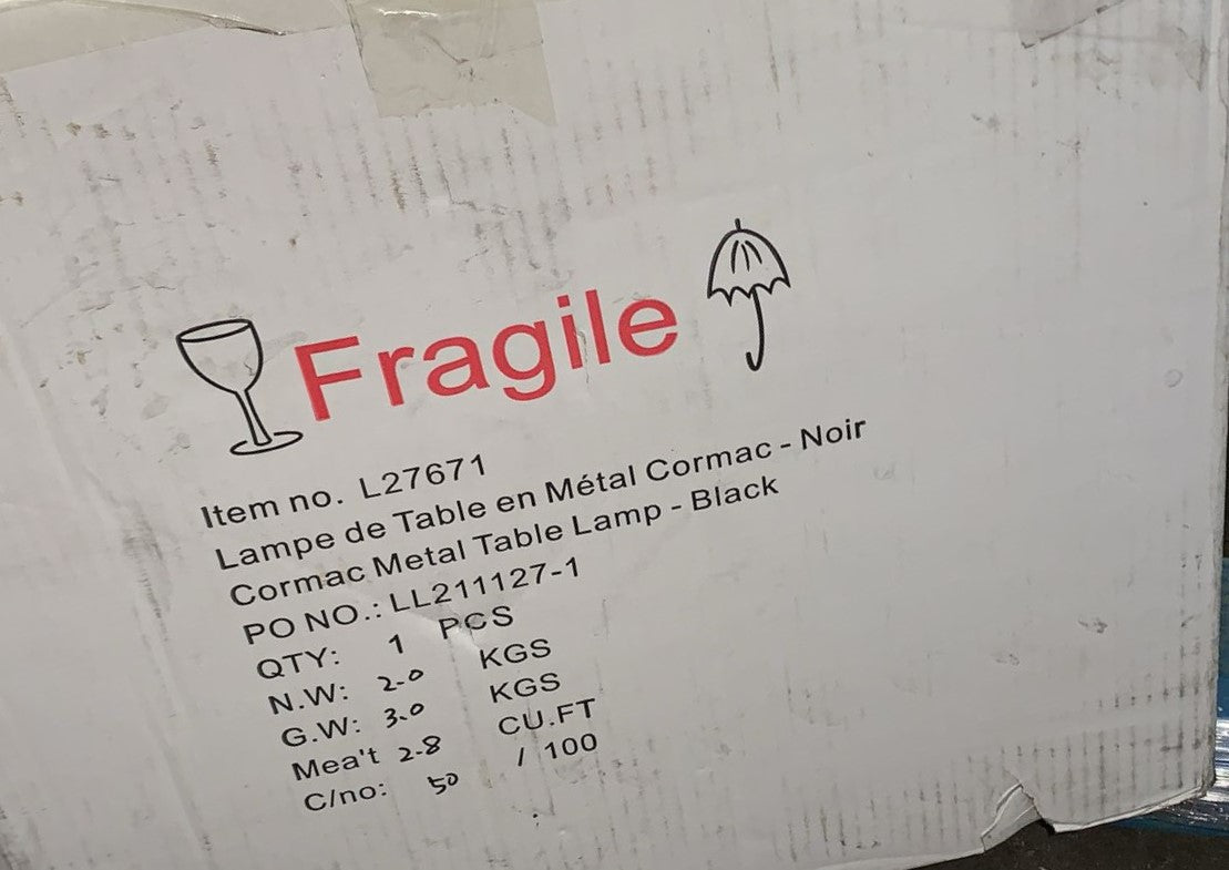 Cormac Black Metal Table Lamp
