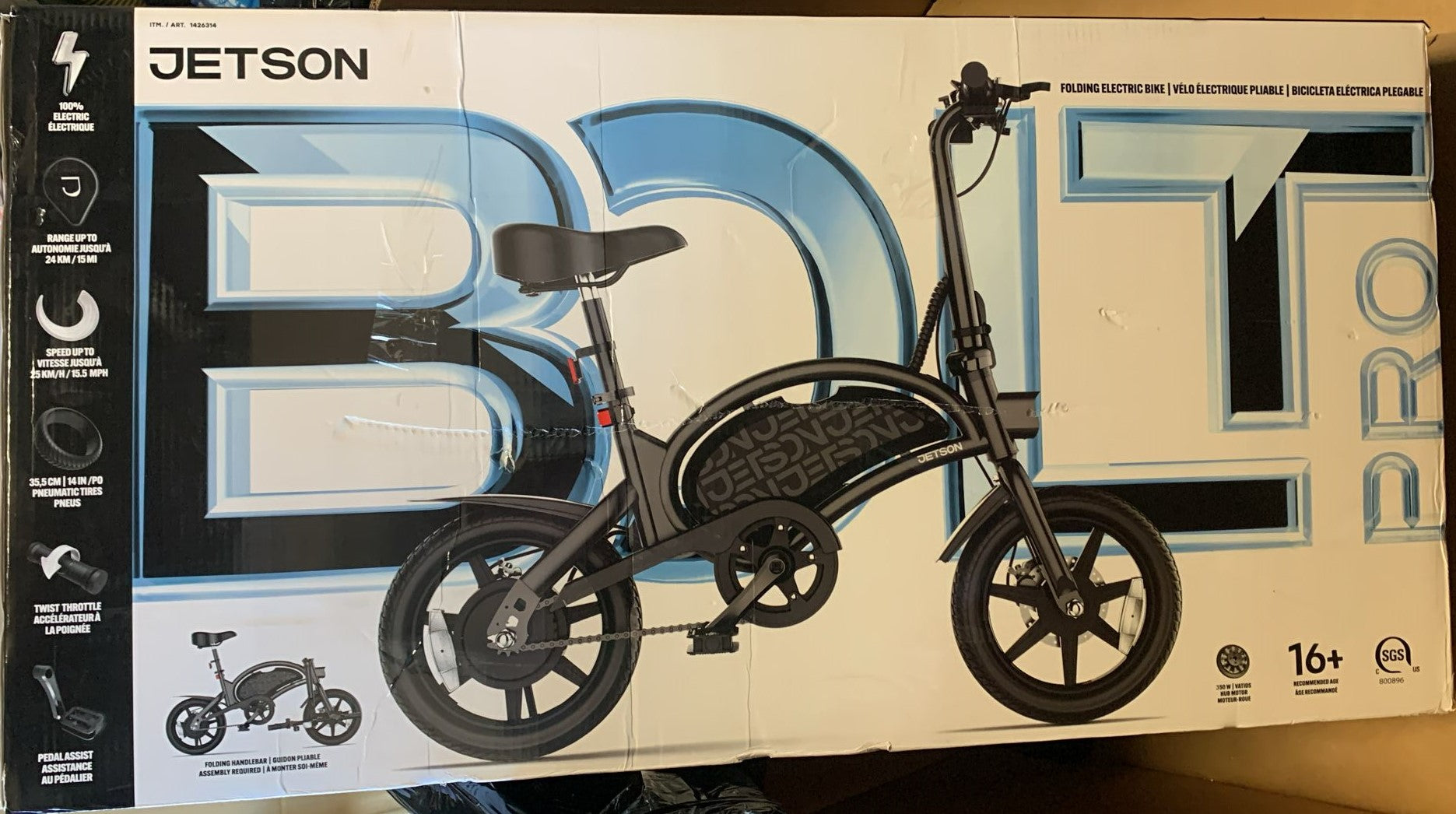 Jetson Bolt Pro folding electric bike Used