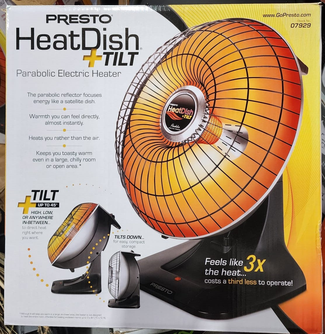 HeatDish+Tilt parabolic electric heater