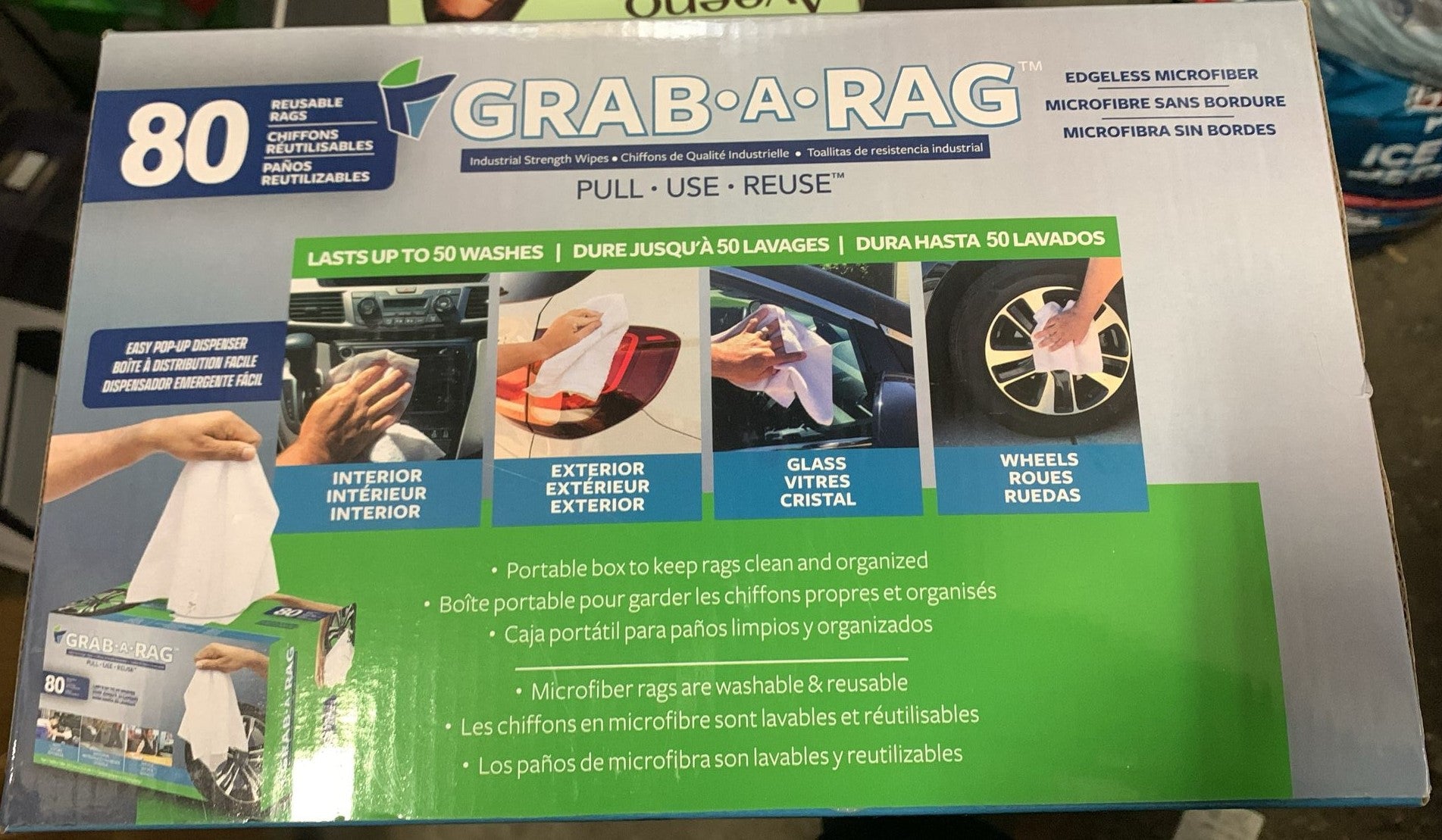 Grab-A-Rag Washable Microfibre Rags, 80-count