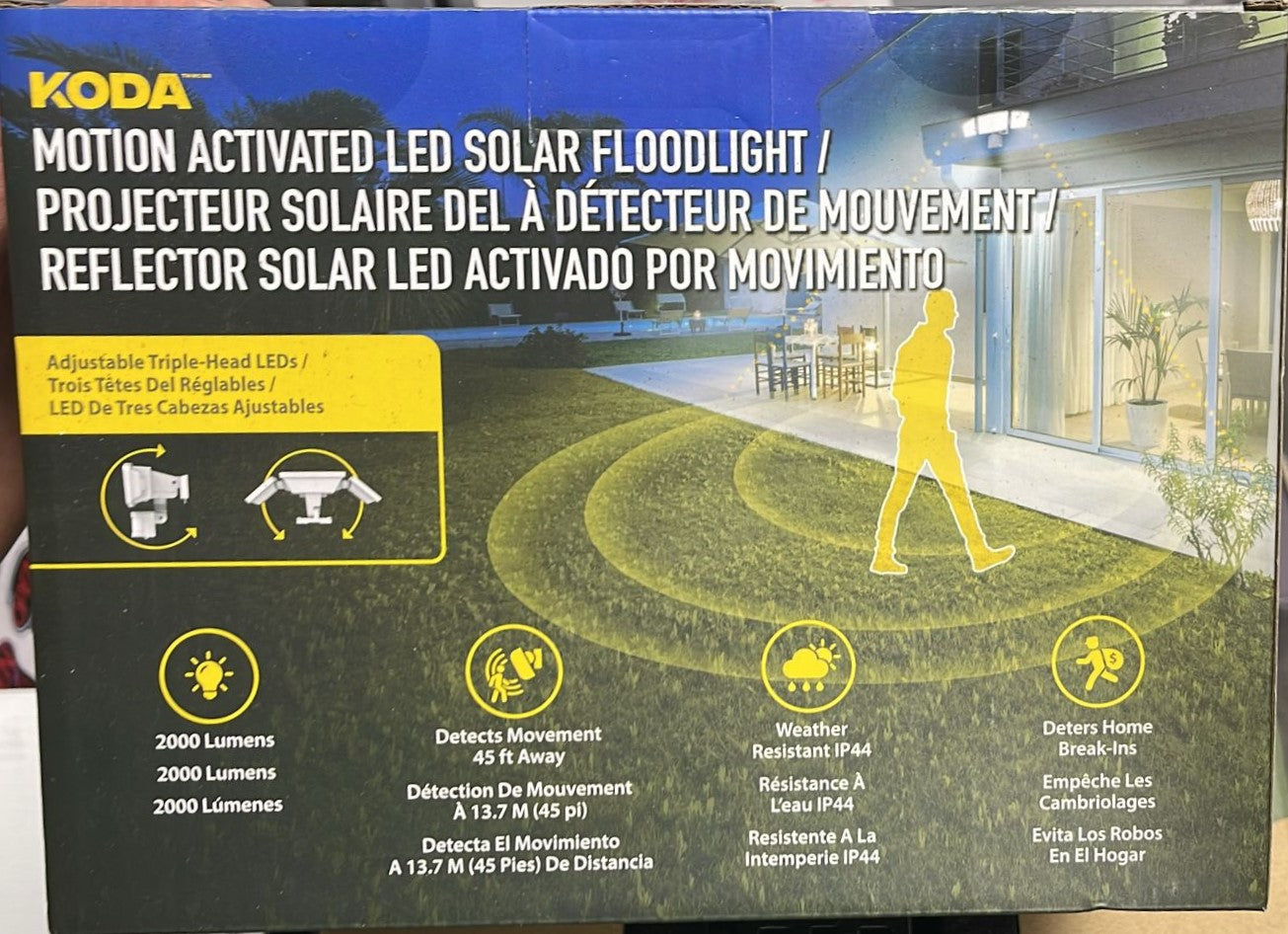 Koda Solar-Powered Security Floodlight LED