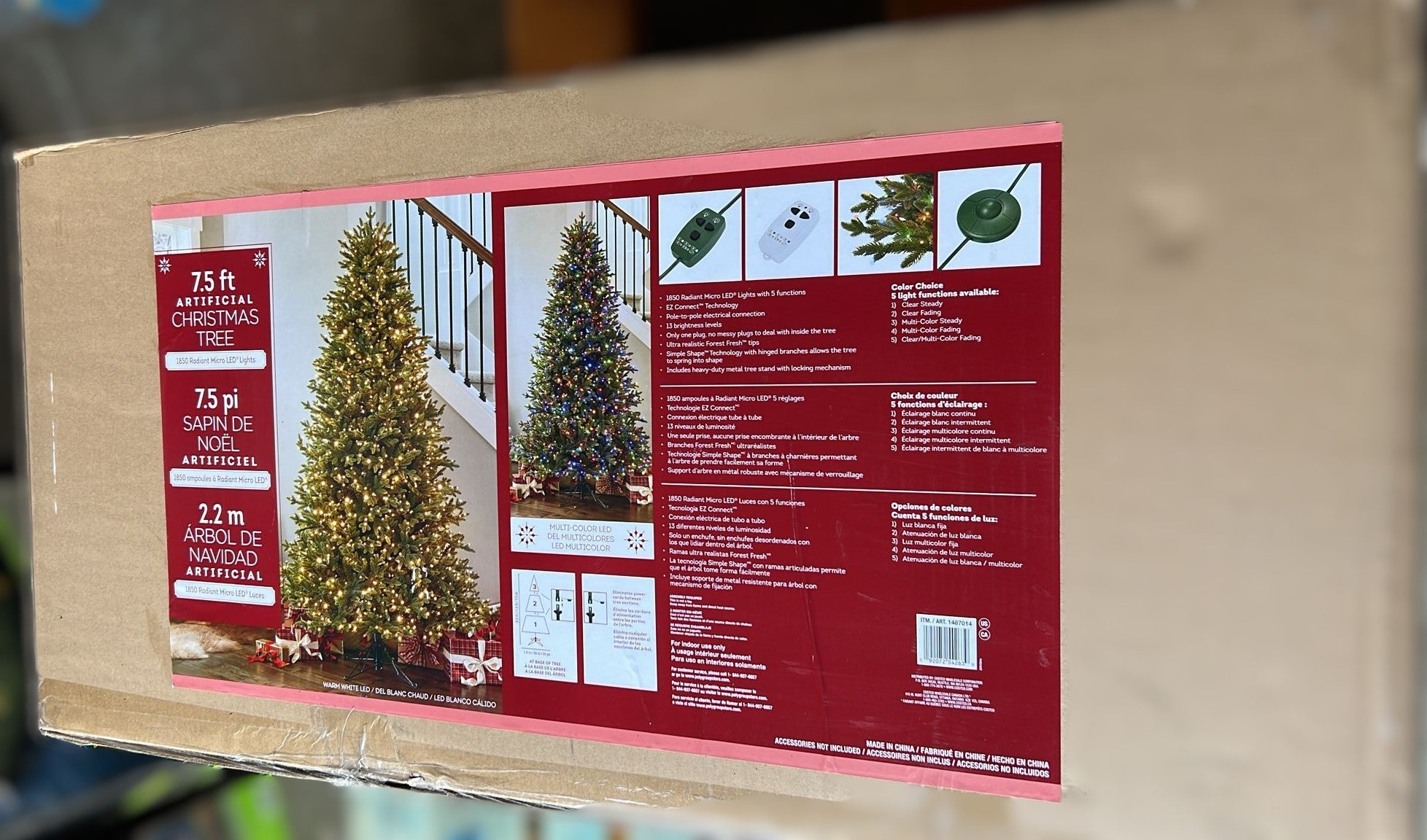 7.5 ft PreLit Aspen EZ Connect Artificial Christmas Tree