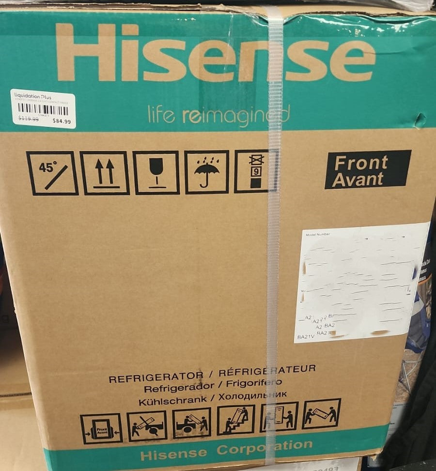 Hisense 1.6 cu ft. Black Compact Fridge with Reversible Door