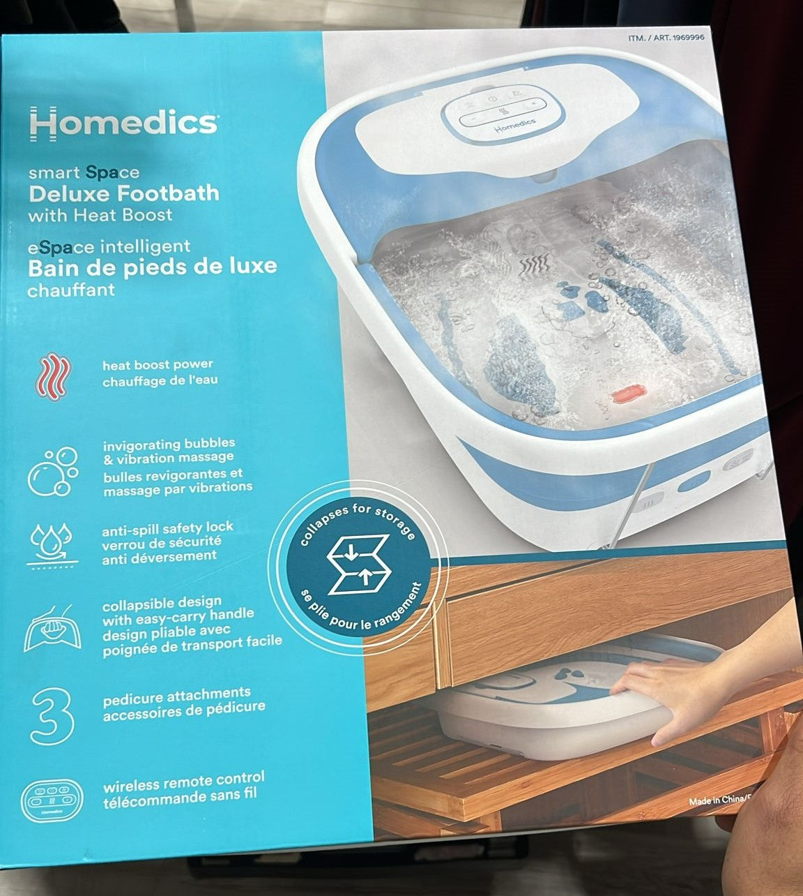 HoMedics HomeSpa Elite Collapsible Footbath with Heat Boost