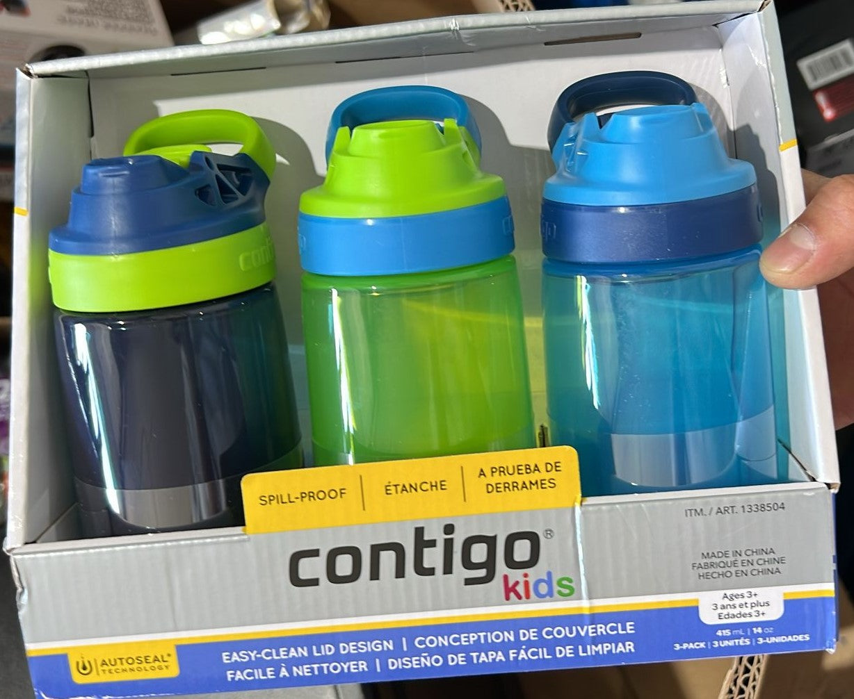 Contigo Gizmo Kids Water Bottles, 414 mL (14 oz.), 3-pack