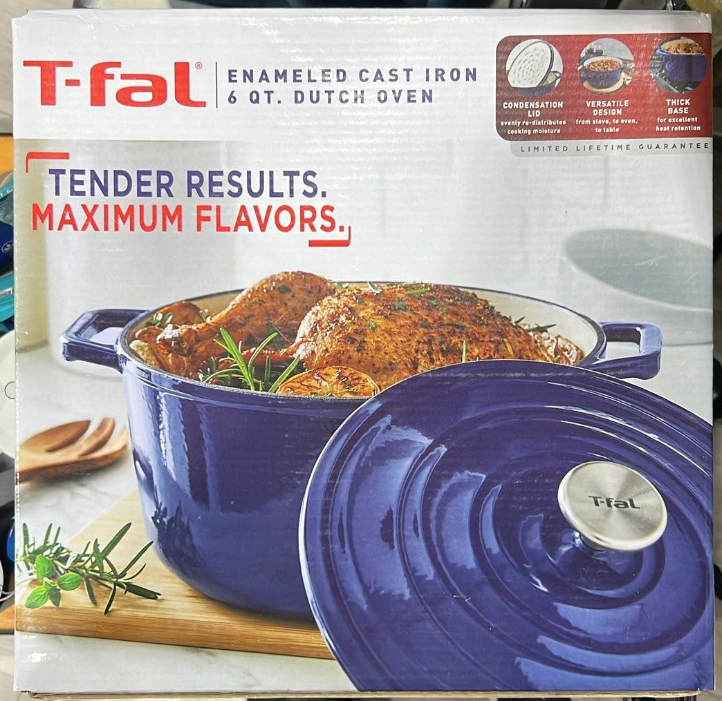 T-fal Enameled Cast Iron Dutch Oven, 5.67 L (6 qt.)