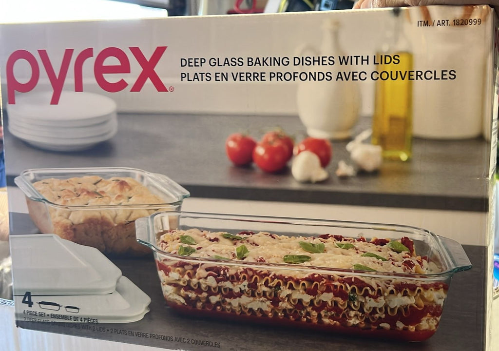 Pyrex Deep Lid Pyrex Deep Glass Baking Dish With Plastic Lids Set